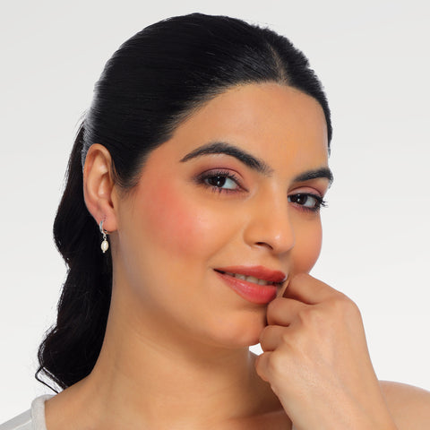 Zeni Silver Pearl Earring