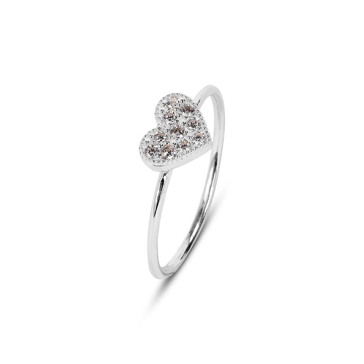 Nora Sterling Silver Round White Cubic Zirconia Ring