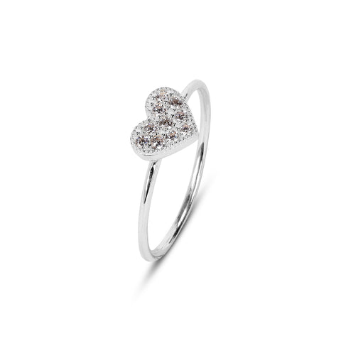 Nora Sterling Silver Round White Cubic Zirconia Ring