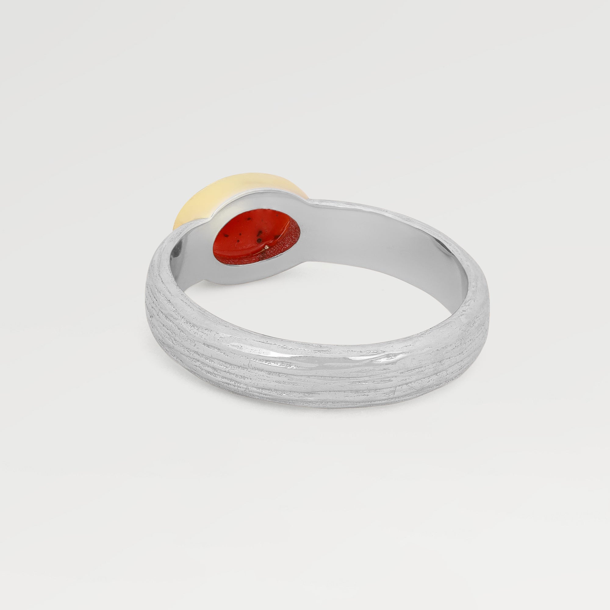 Zoe Two Tone Coral Textured Ring