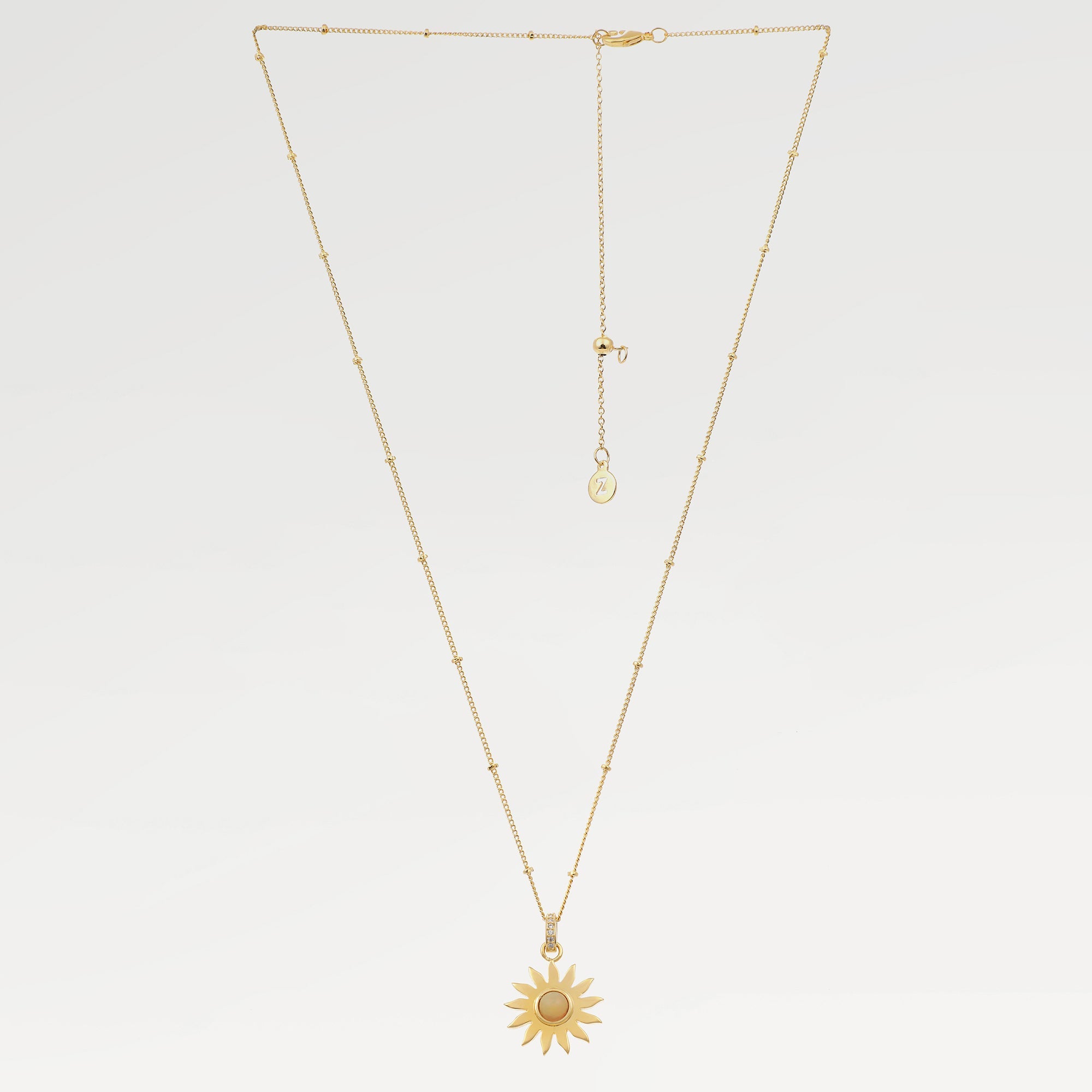 Zoe Opal Sun Bezel Necklace