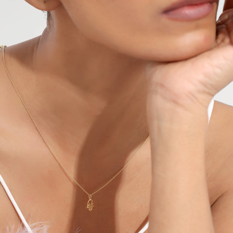 Zoe Sterling Silver Hamsa Heart  Necklace