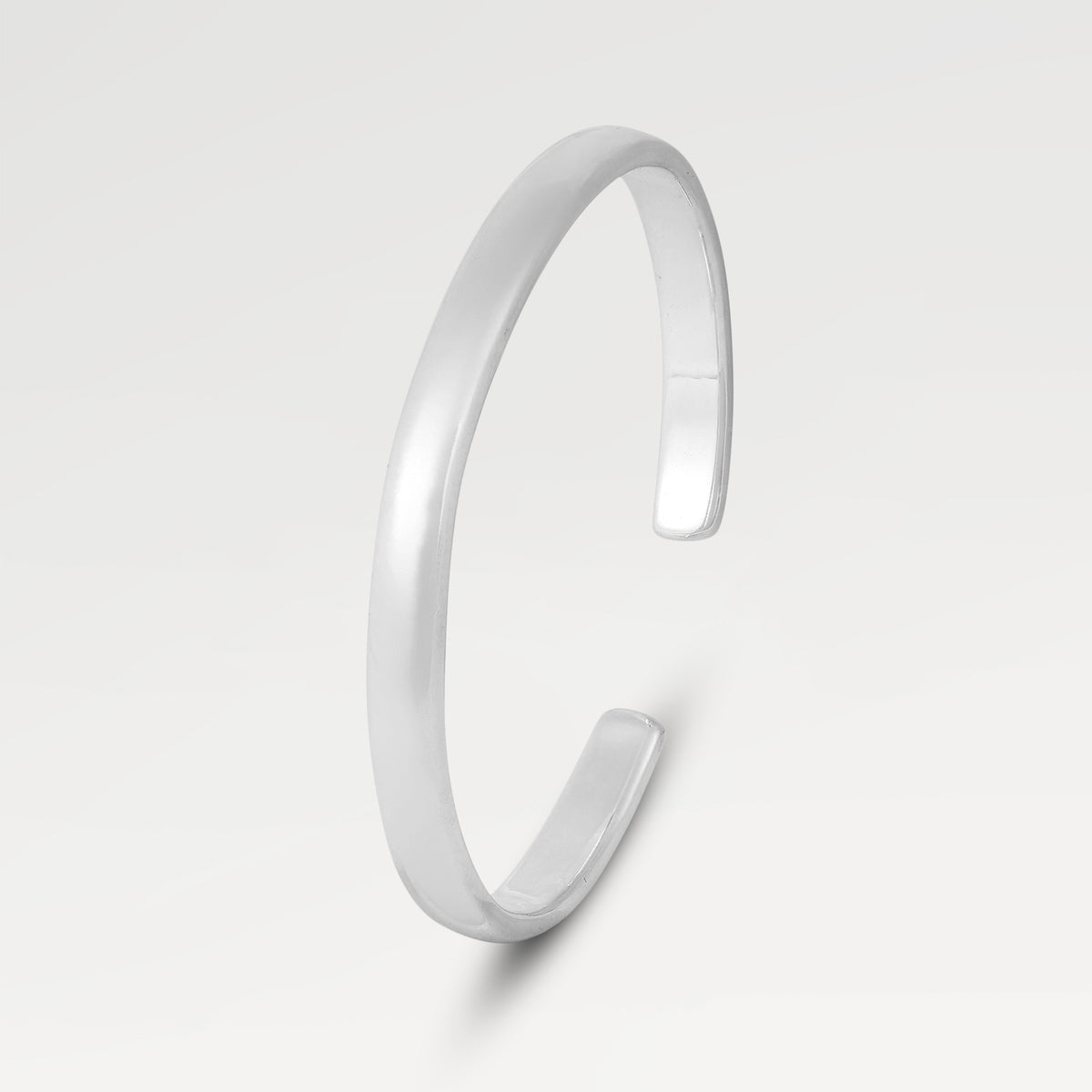 Rhodium Plated Plain Cuff Bangles