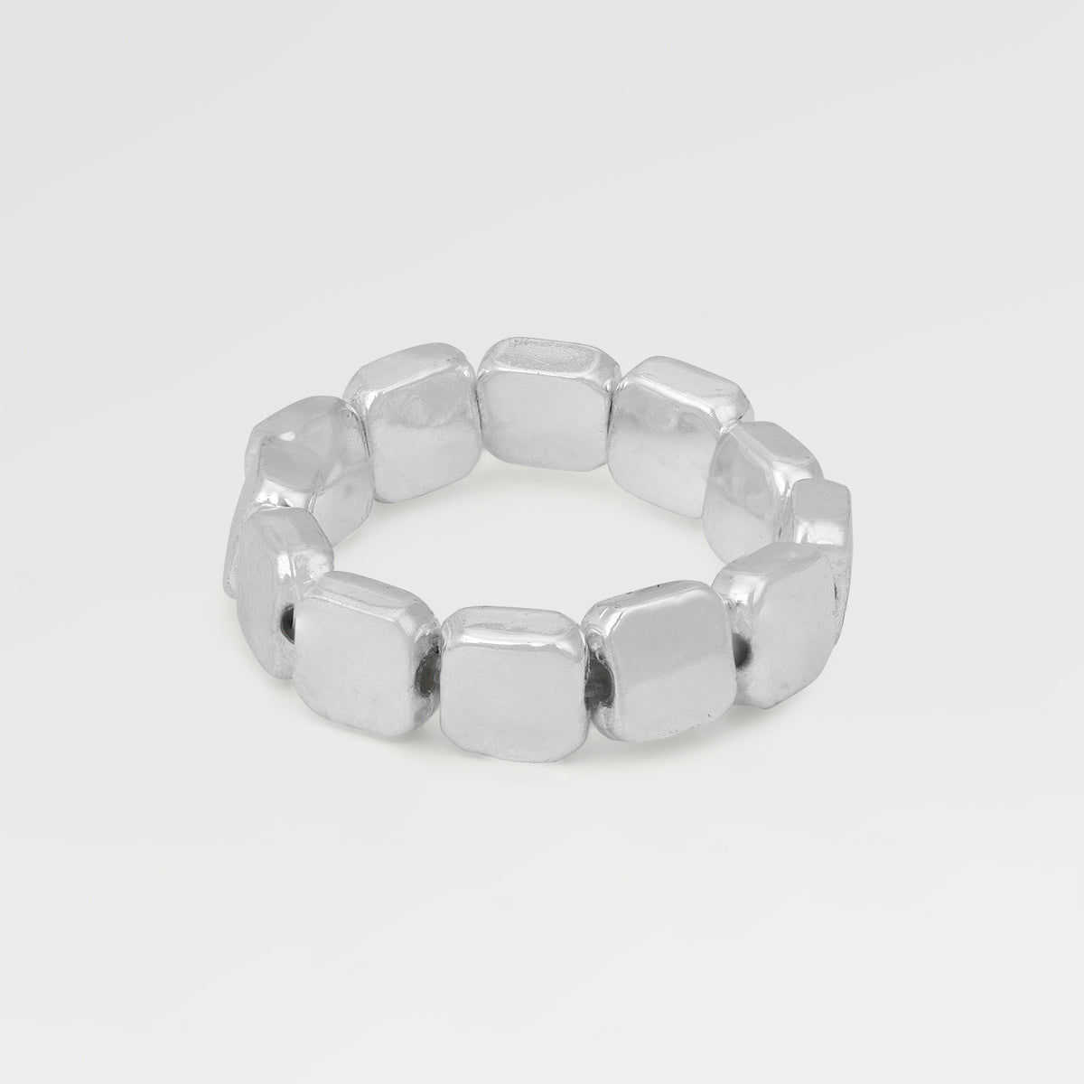 Silver Plated Plain Bead Band Ring