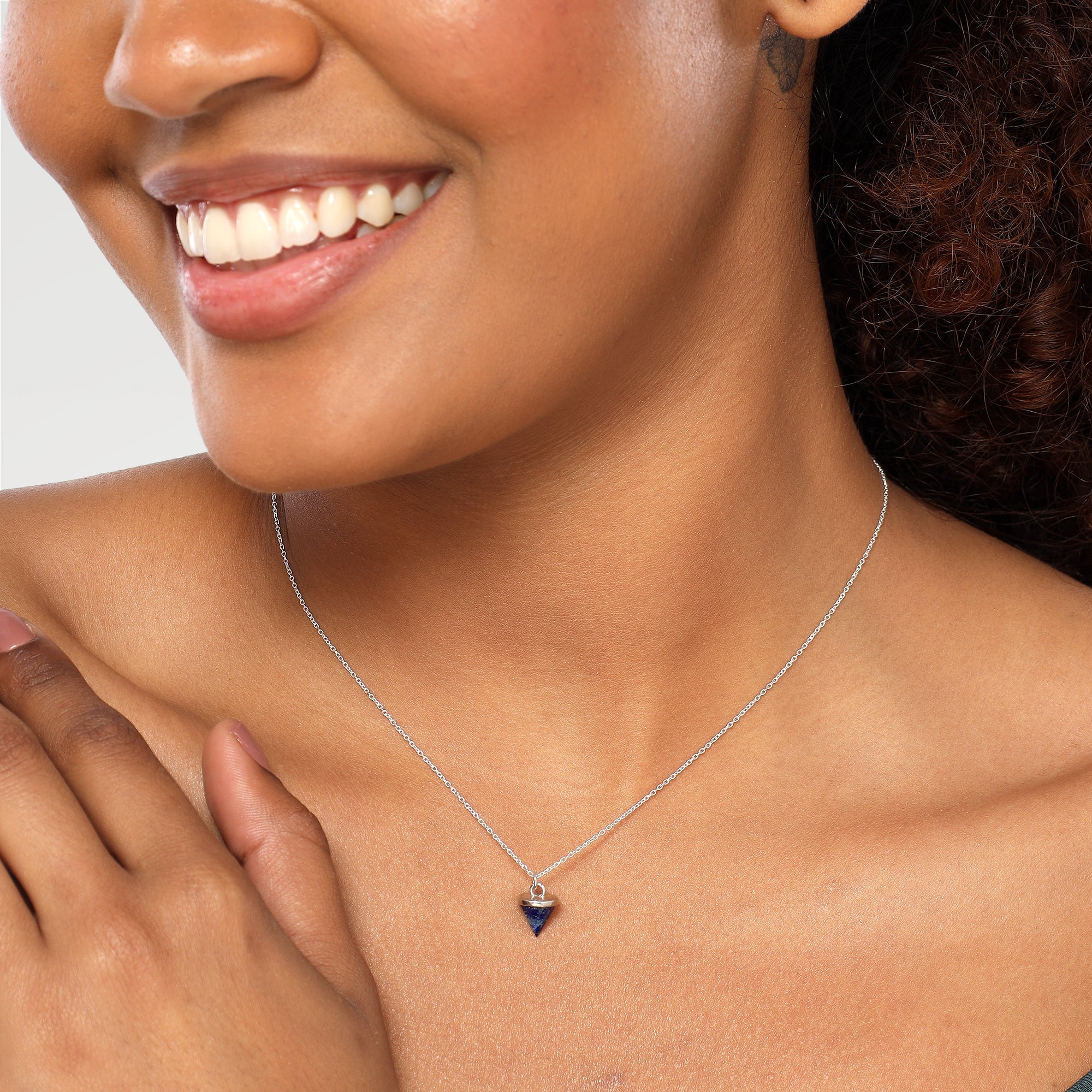 Grace Lapis Lazuli Drop Cone Necklace