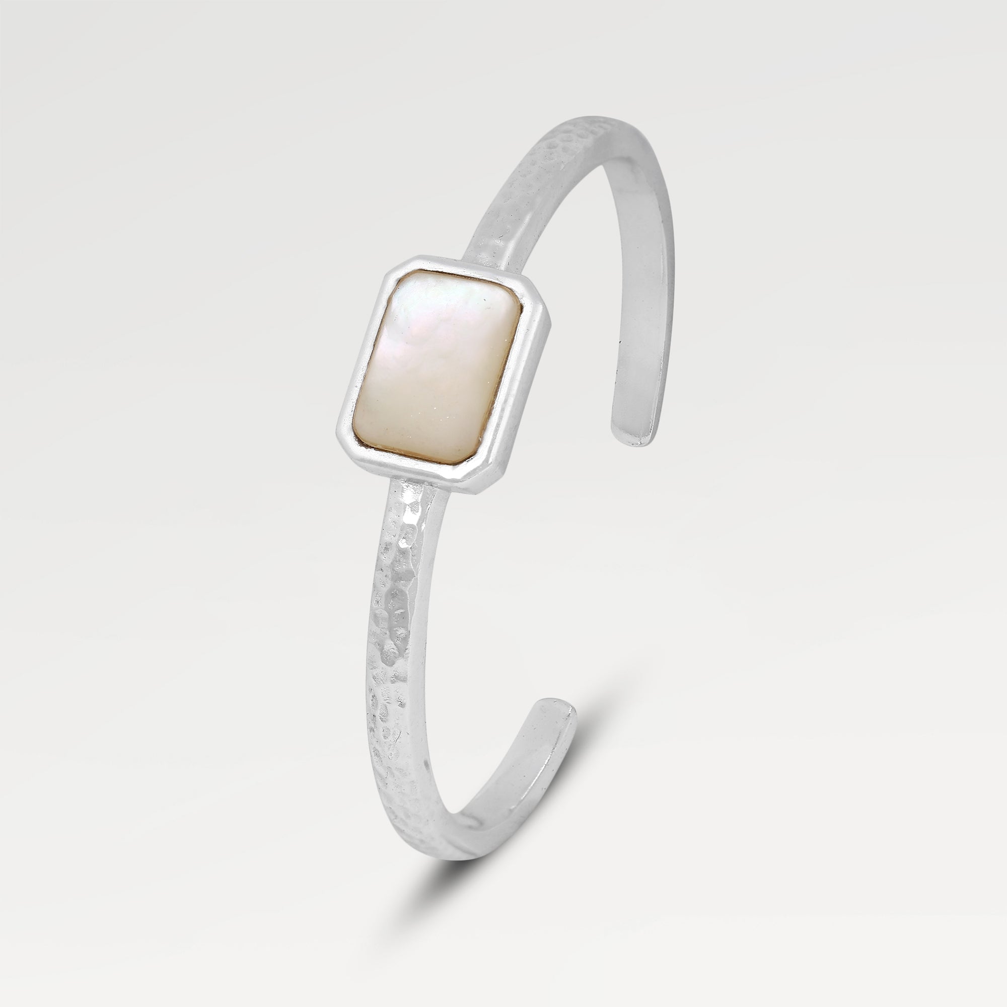 Kate Octagon Shell Hammered Cuff