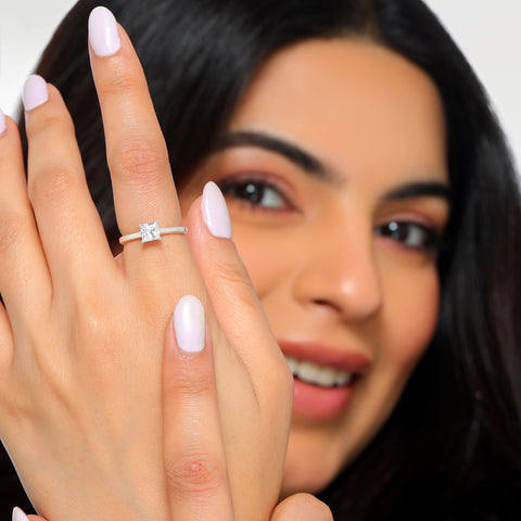 Piya Silver Diamond Adjustable Ring