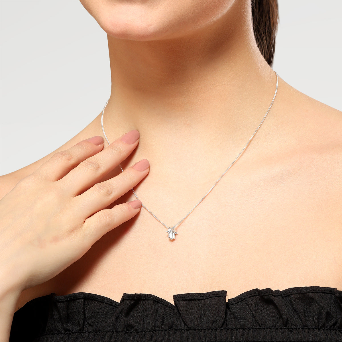 Ava Silver Plated Hand Enamel Necklace