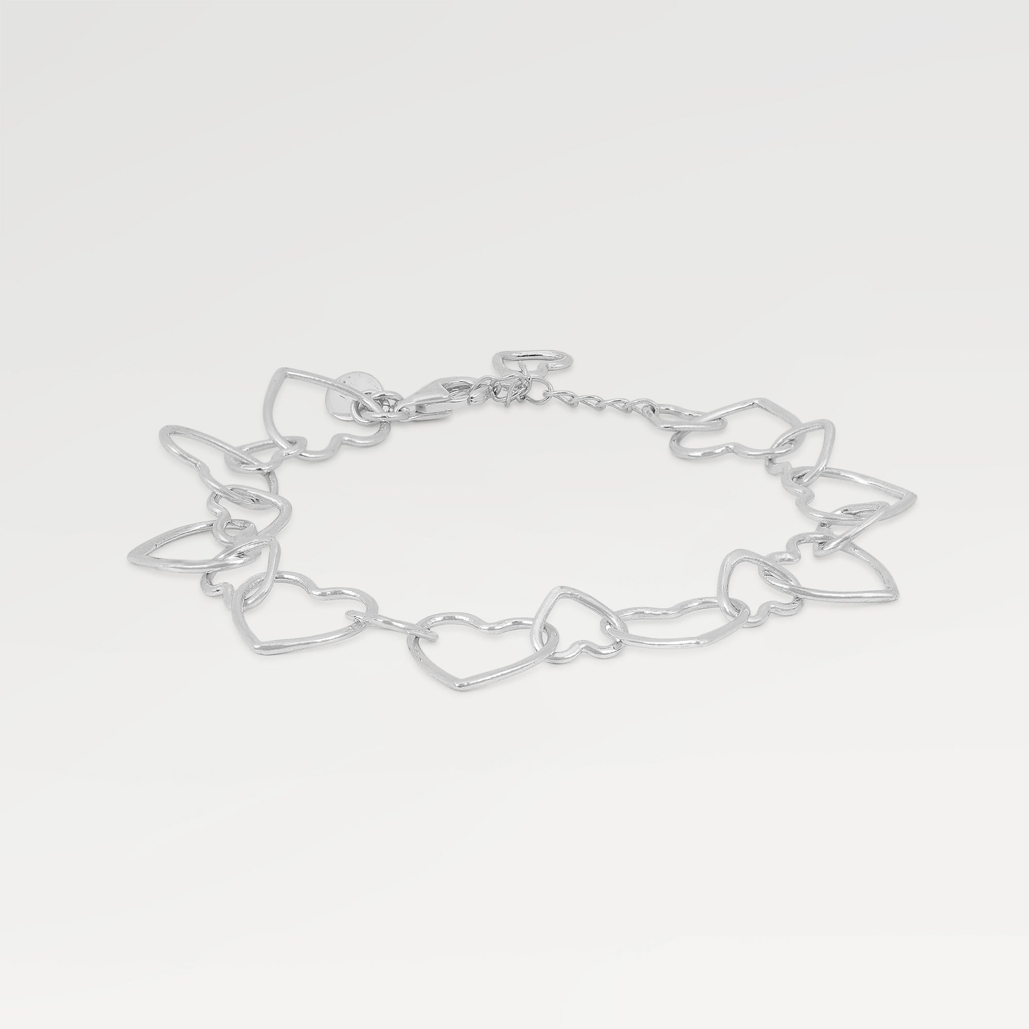 Ava Sterling Silver Heart Link Bracelet