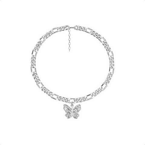 Elya Silver Butterfly Anklet
