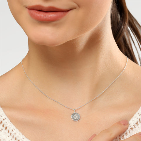 Kim Sterling Silver Chaton Crystal Necklace