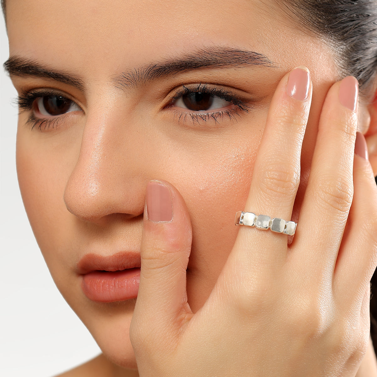 Ruby Stackable Beaded Band Ring
