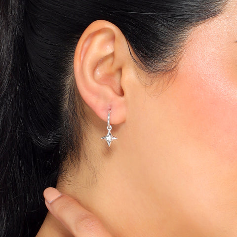 Aya Silver Star Earrings