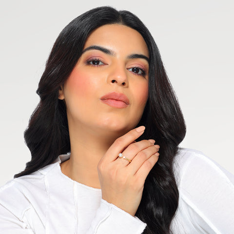 Anna Adjustable Synthetic Pearl Ring