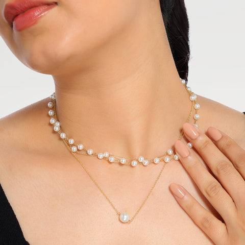 Miri Silver Pearl Necklace