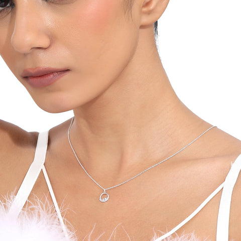 Ava Sterling Silver White Cubic Zirconia Necklace