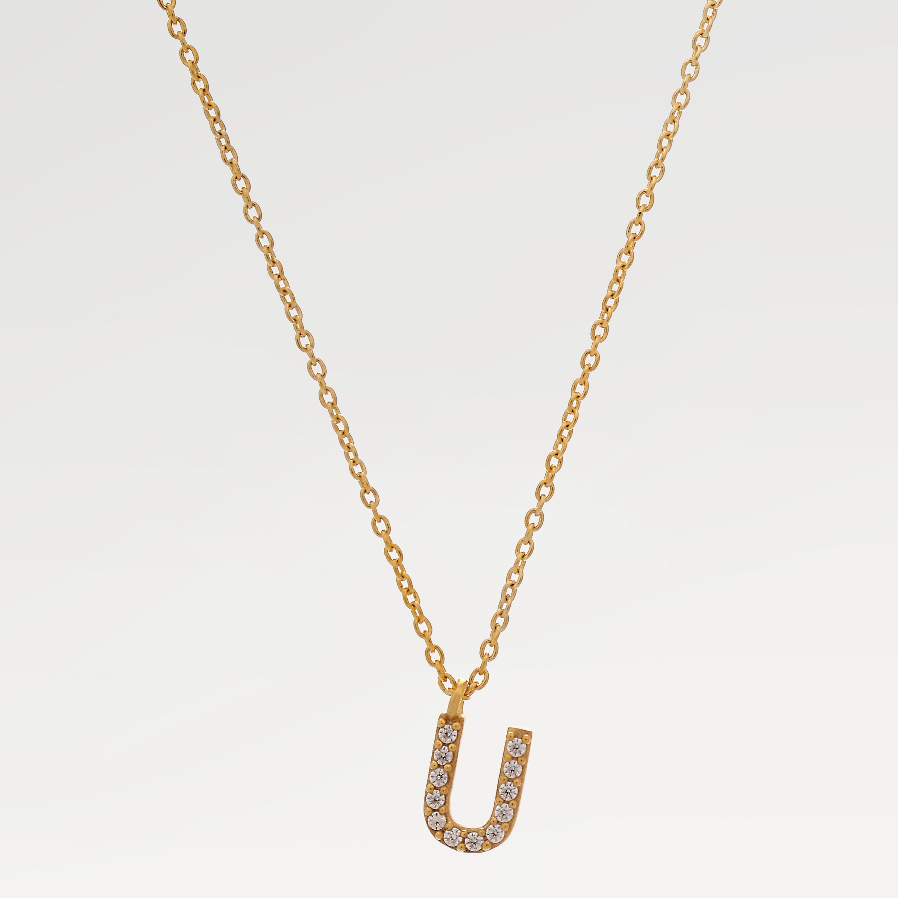 Lily Pave Alphabet Necklace