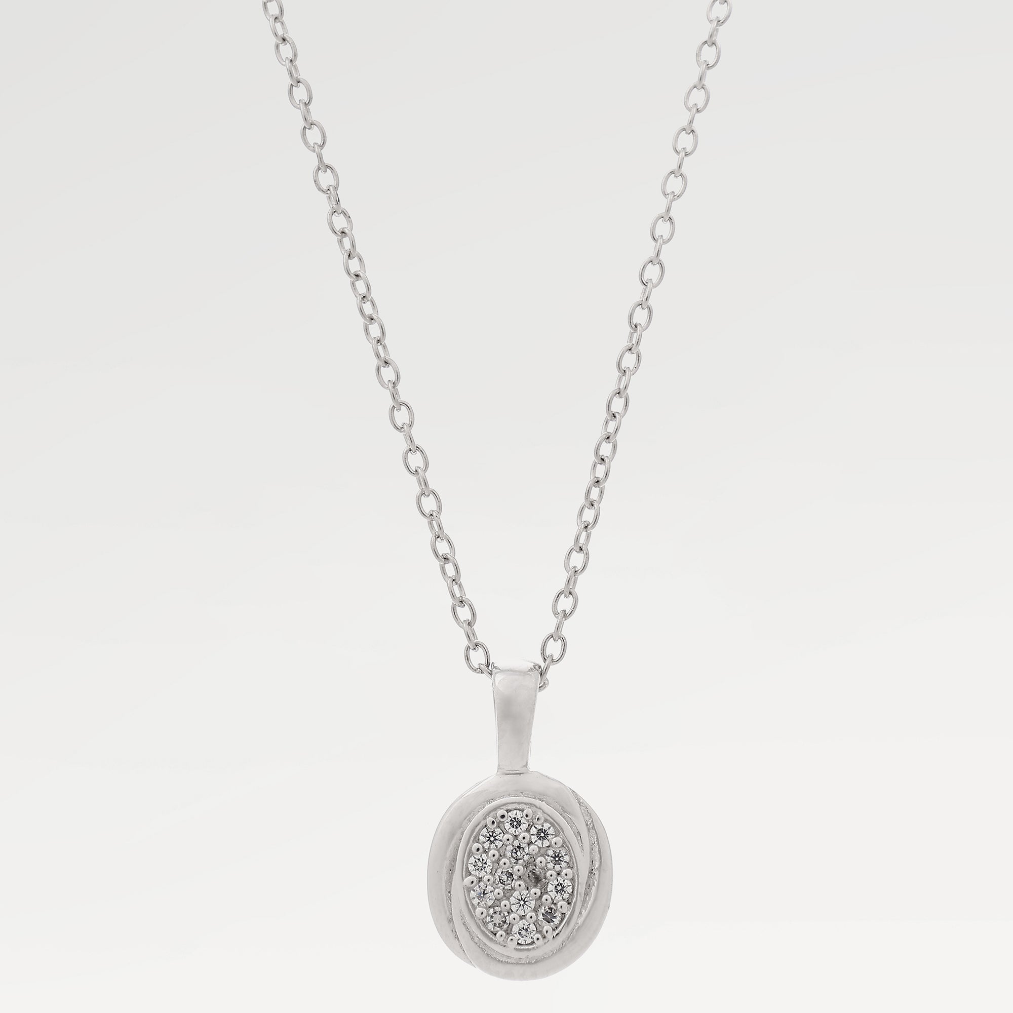 Zoe Rhodium Bar Zirconia Necklace
