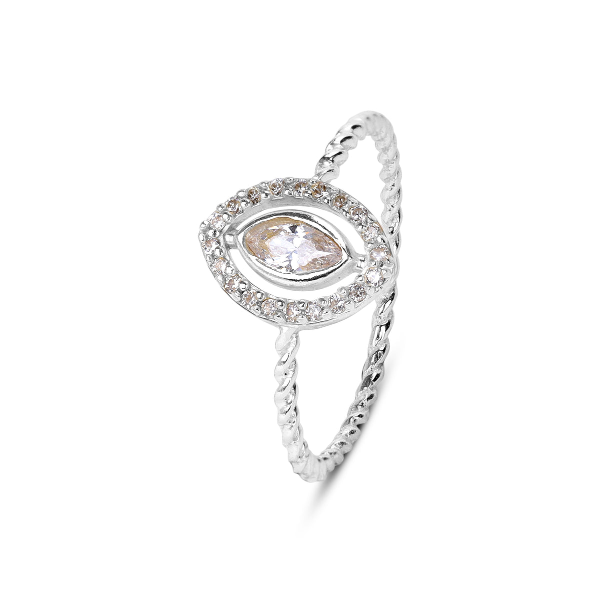Mia Sterling Silver White Cubic Zirconia Ring