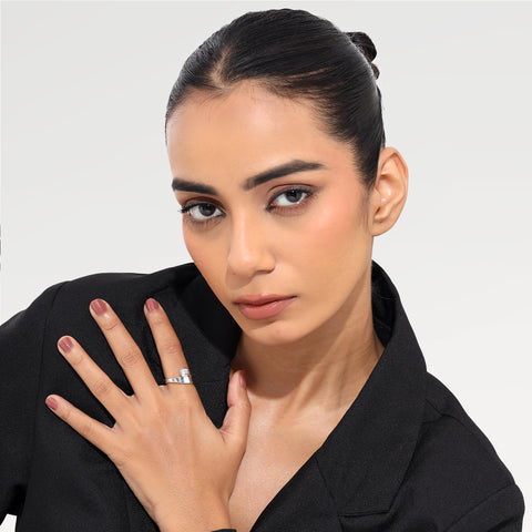 Sia Sterling Silver Round Lab Grown Diamond Ring