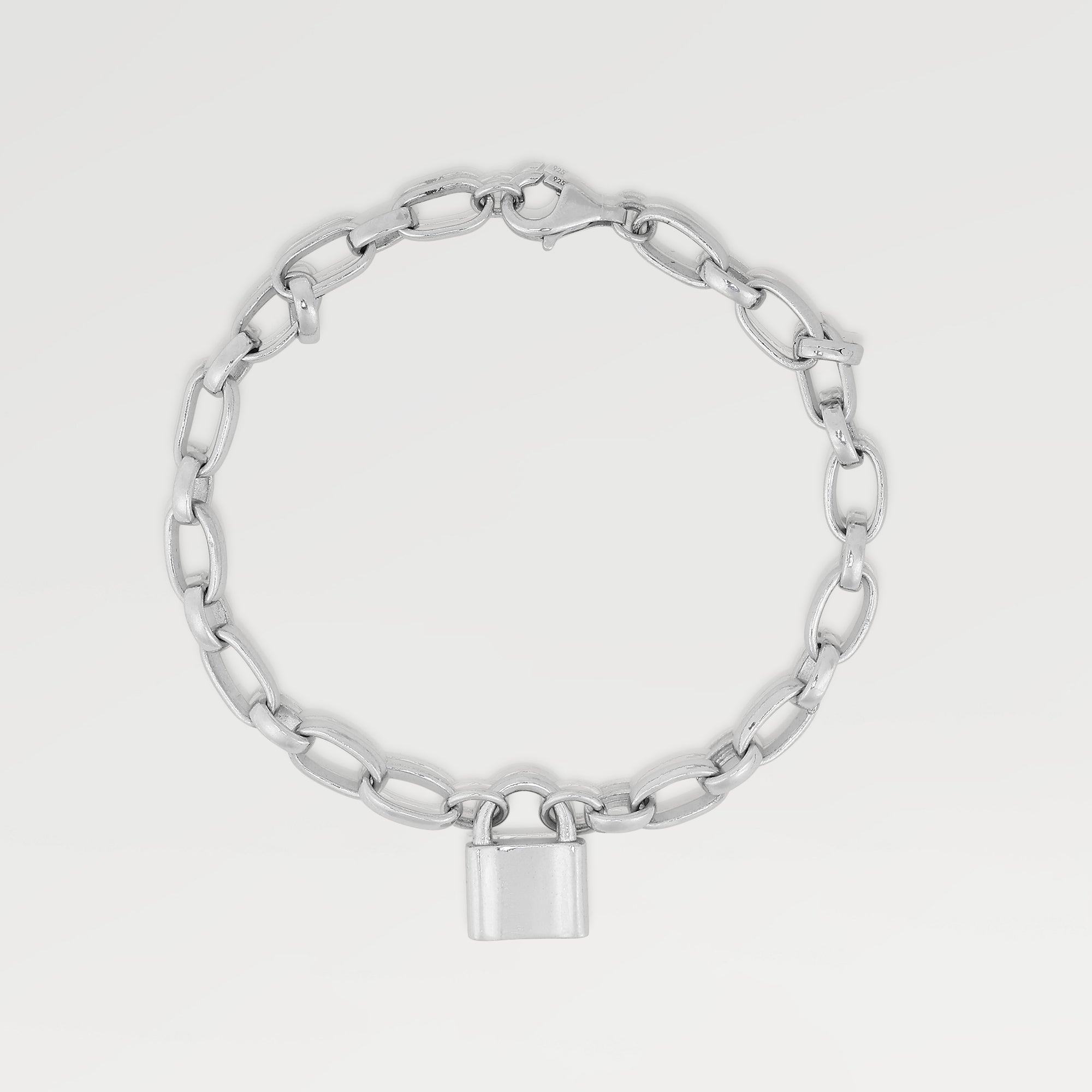 Lucy Rhodium Plated Lock Linking Bracelet
