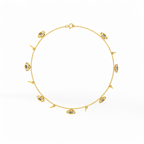 Heya Silver Evil Eye Anklet