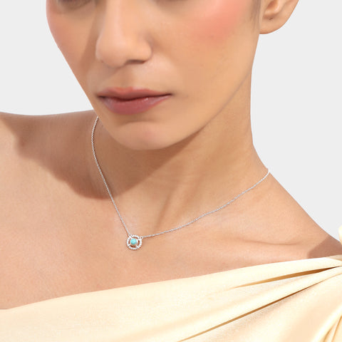 Lily Silver Turquoise Necklace