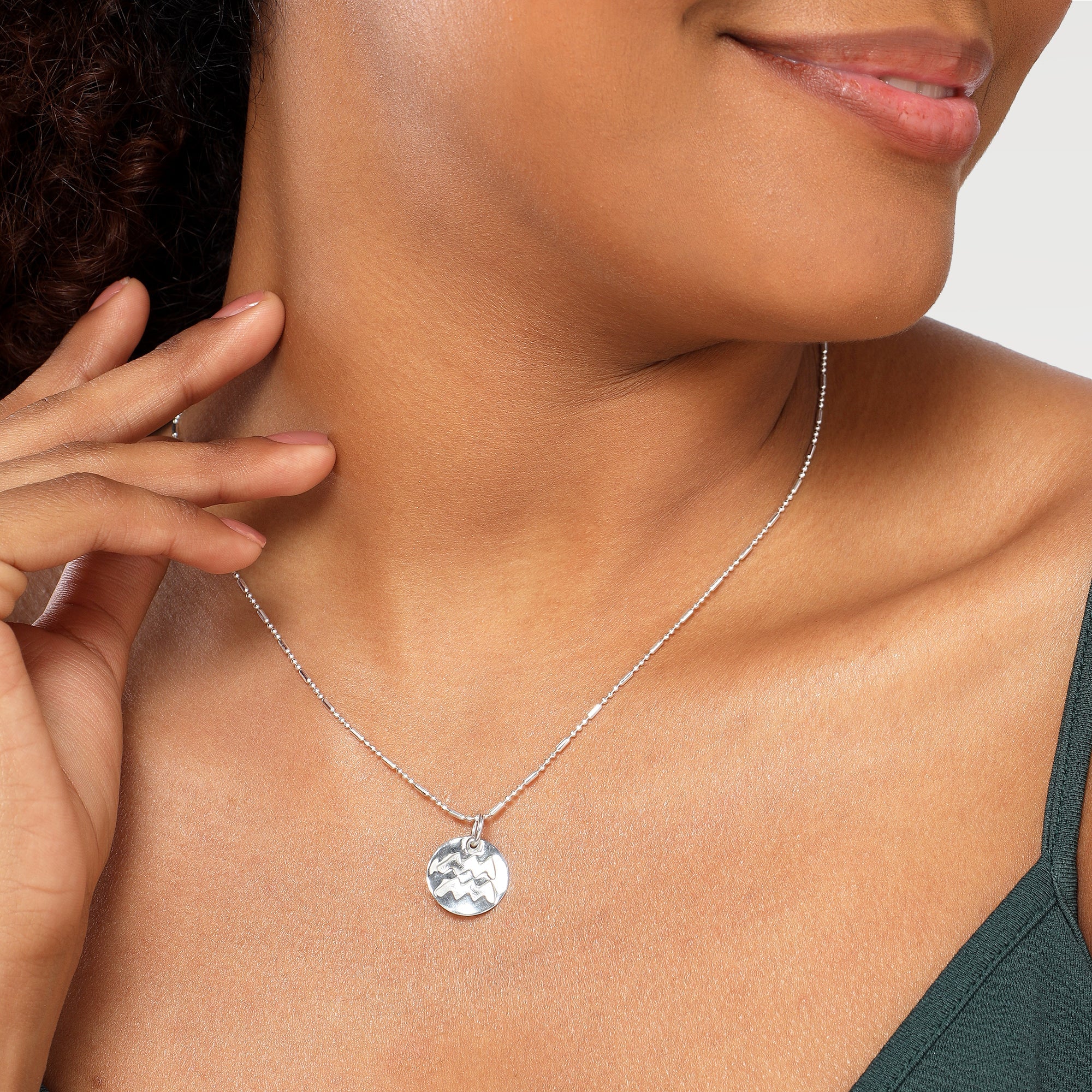 June Aquarius Zodiac Necklace