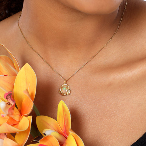 Eira Silver Opal Necklace