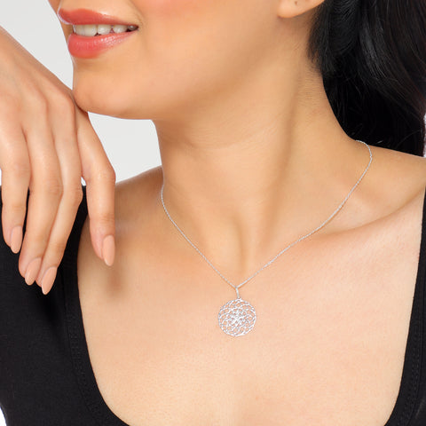 Zoe Sterling Silver Elegant Floral Pendant