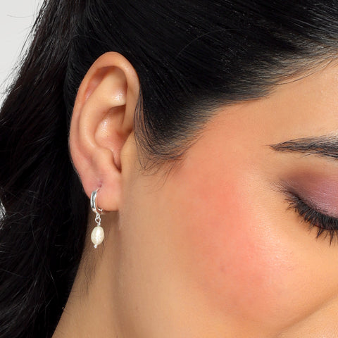 Zeni Silver Pearl Earring