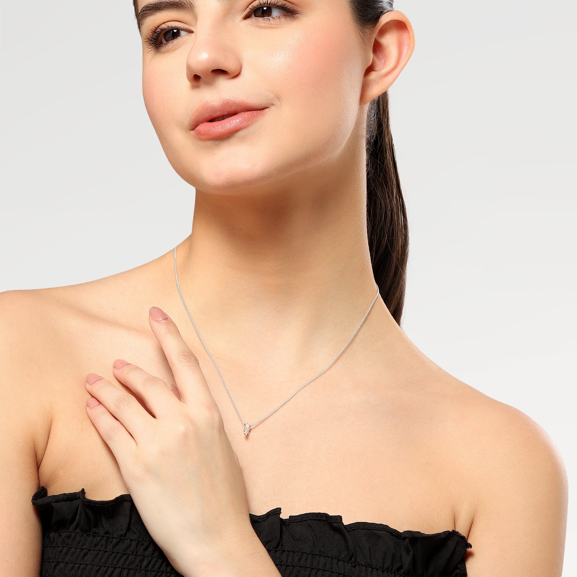 Ava Silver Plated Hand Enamel Necklace