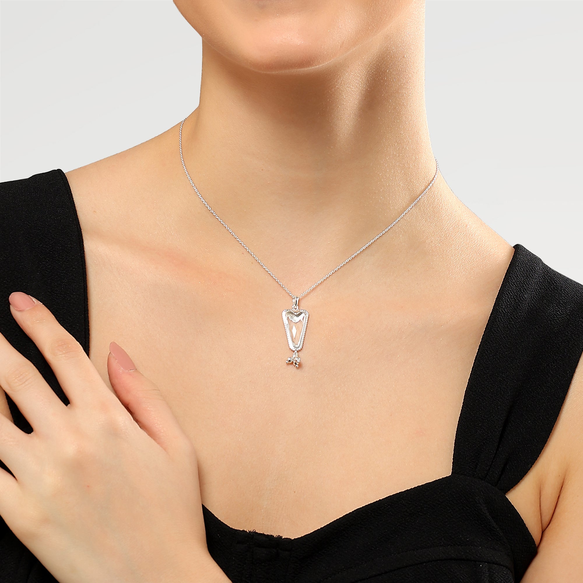 Kate Rock Crystal Triangle Pendant