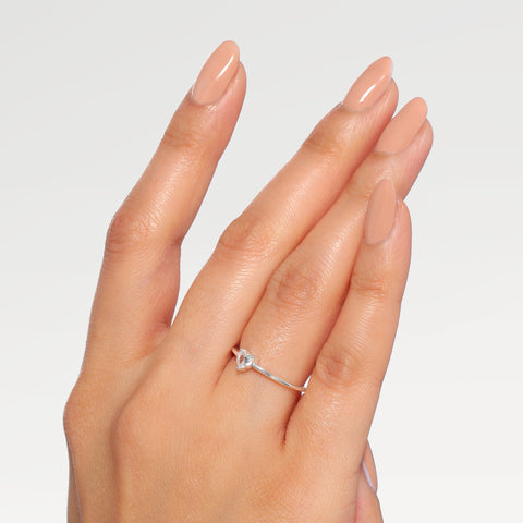 Evi Silver Diamond Adjustable Ring