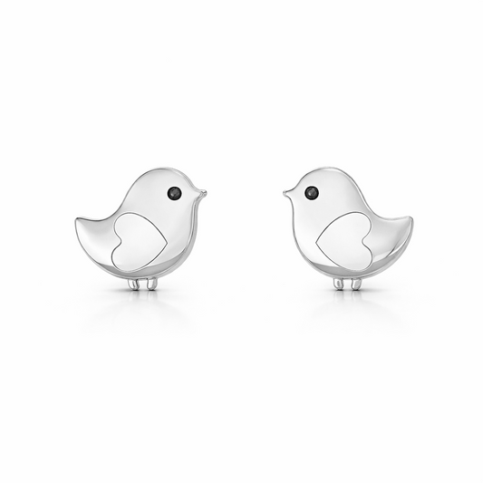 Cila Silver Stud Enamel Earrings