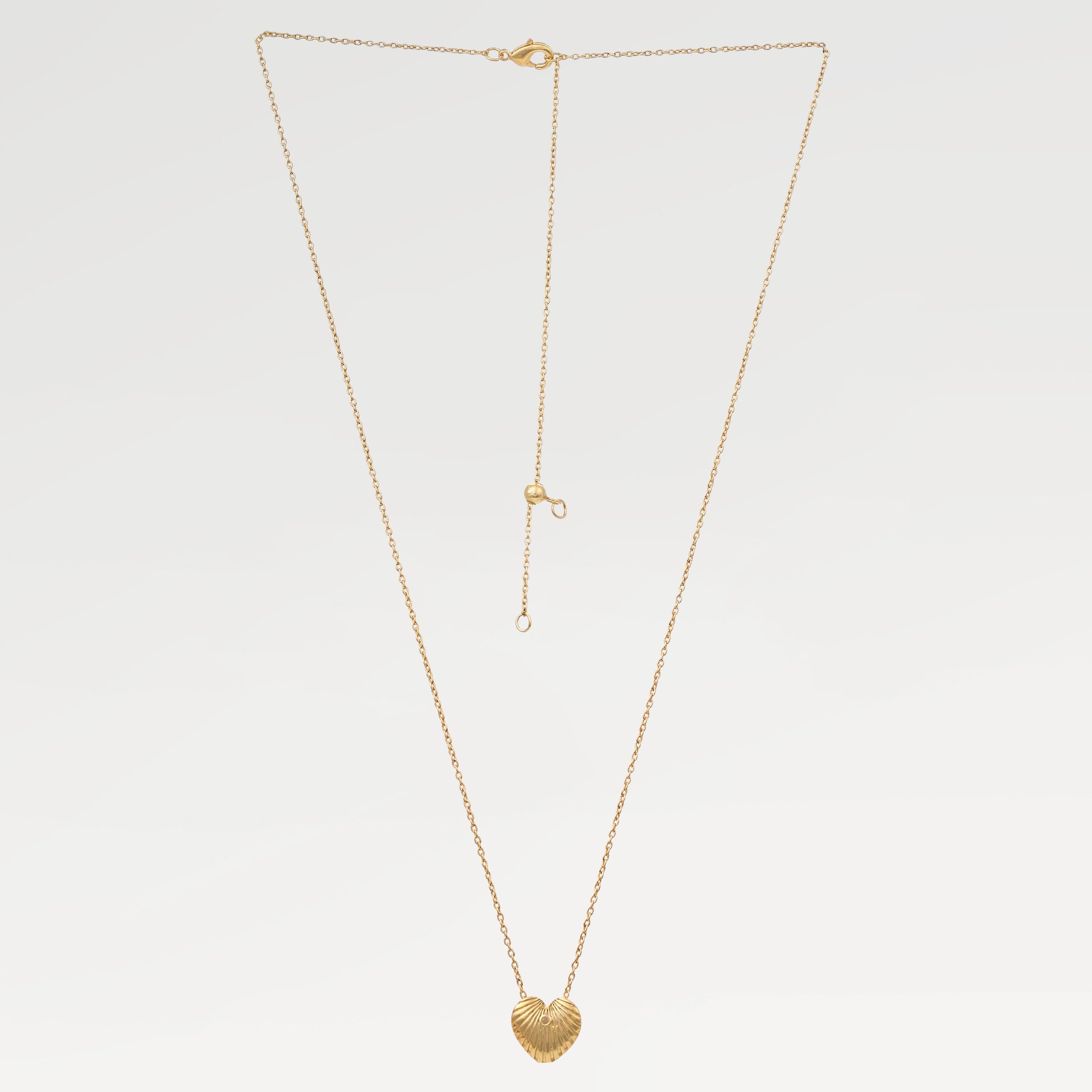 Ella Embossed Heart Bezel Necklace