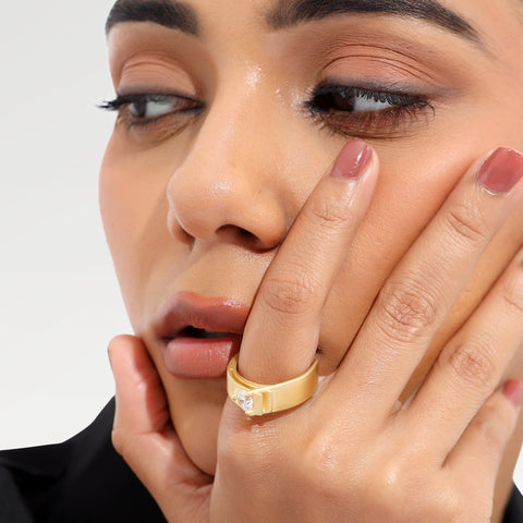 Joe Silver Diamond Adjustable Ring