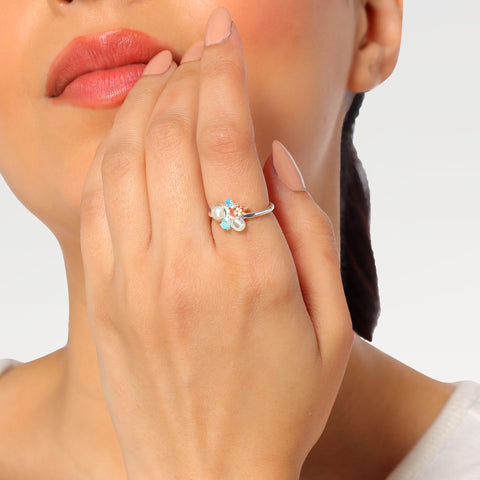 Anna Sterling Silver Multi Gemstone Ring