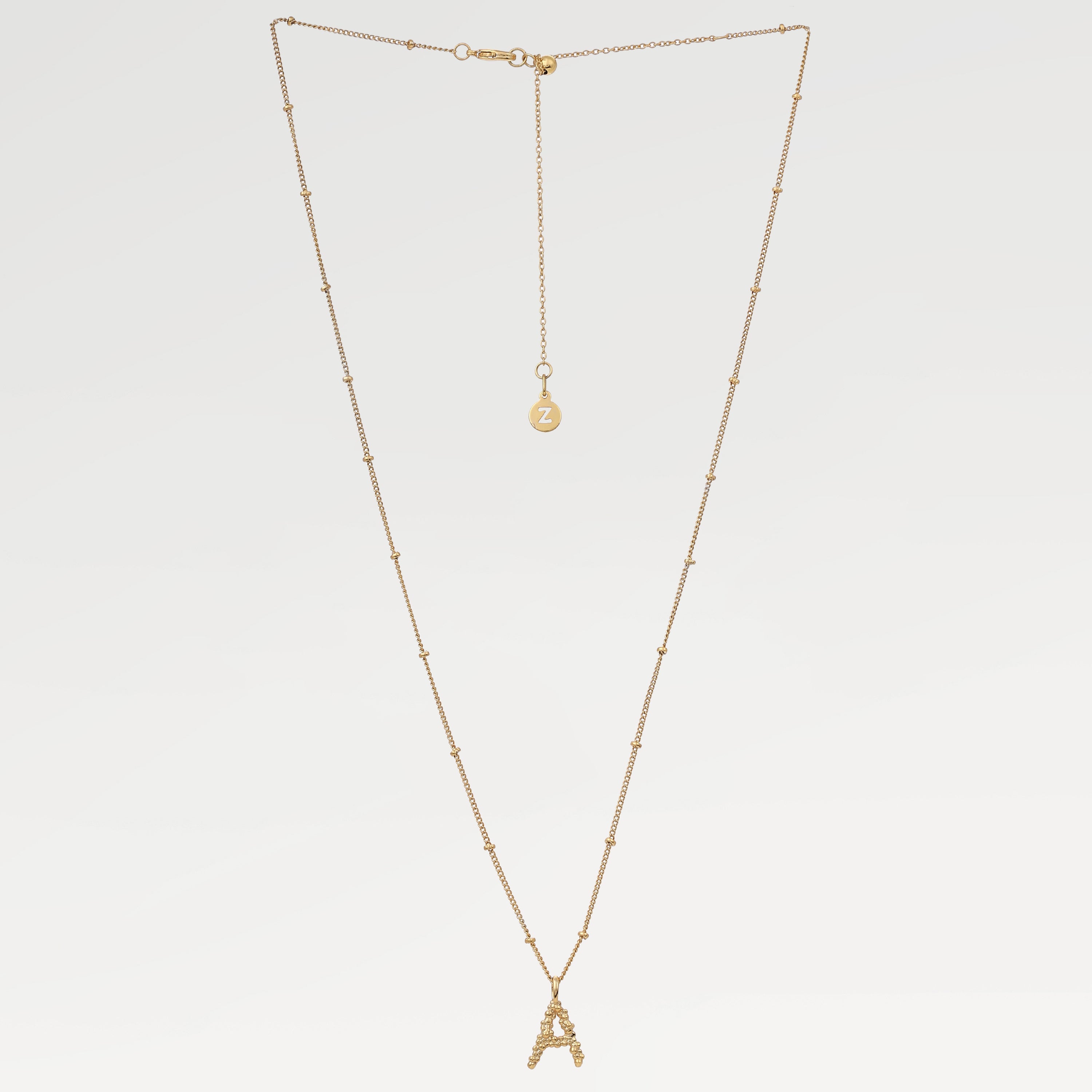 Lucy Embossed Alphabet Necklace