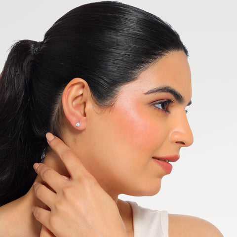 Zia Sterling Silver White Cubic Zirconia Stud Earrings