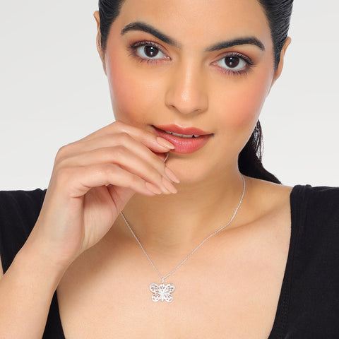 Ava Sterling Silver Butterfly Pendant