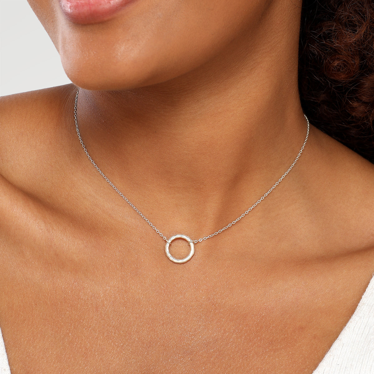 Ruby Silver Plated Plain Necklace