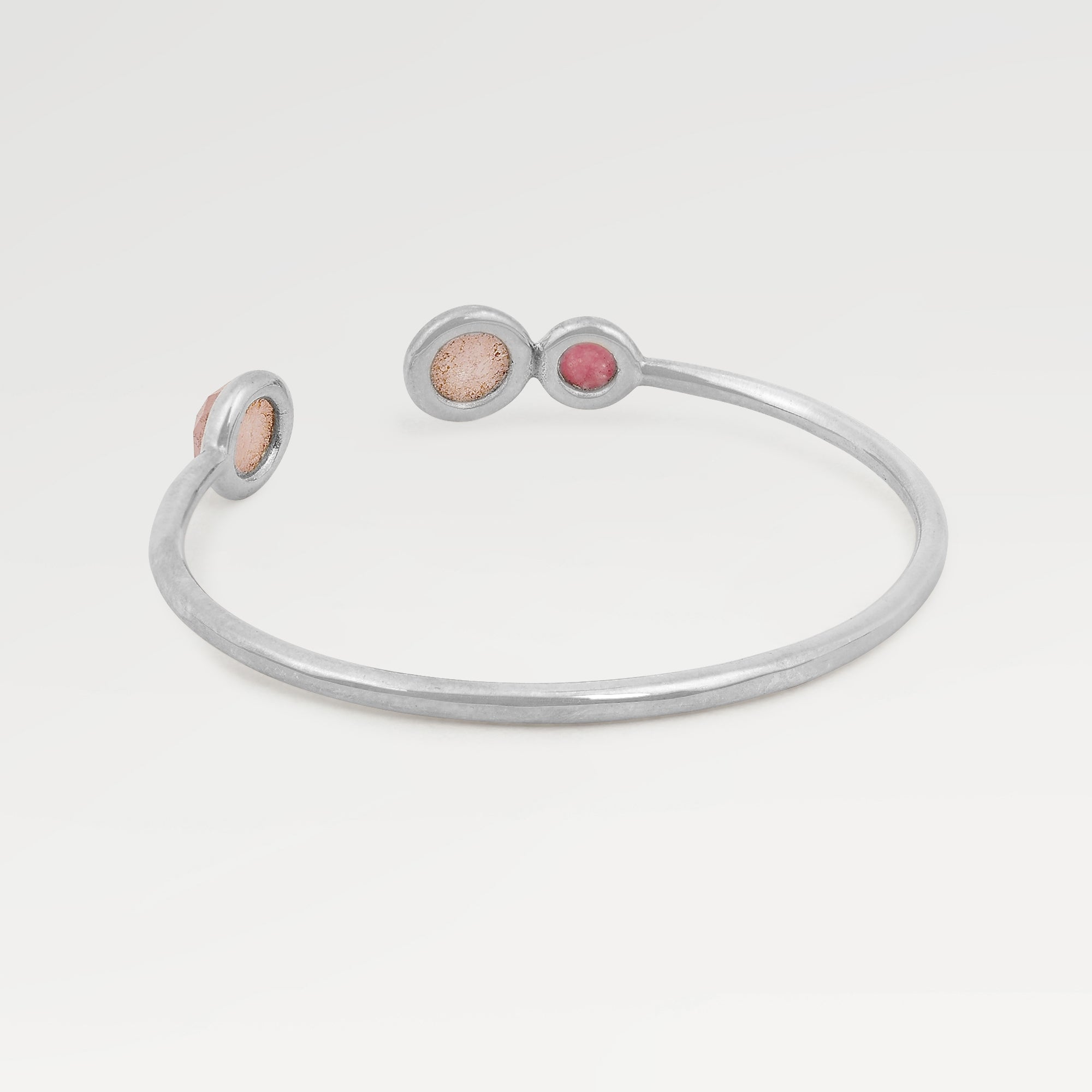 Lily Dual Rose Quartz Cuff Bangle