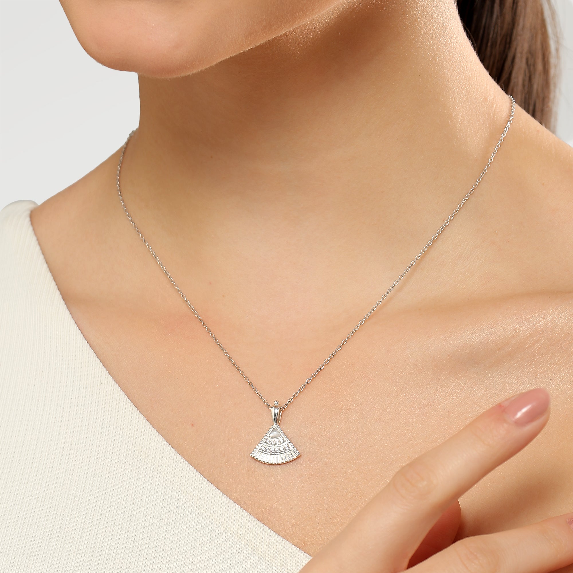 Ella Moonstone Kite Pave Pendant