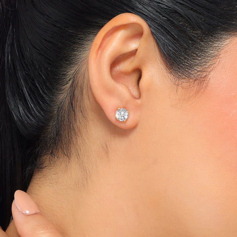 Izea Silver Stud Earrings