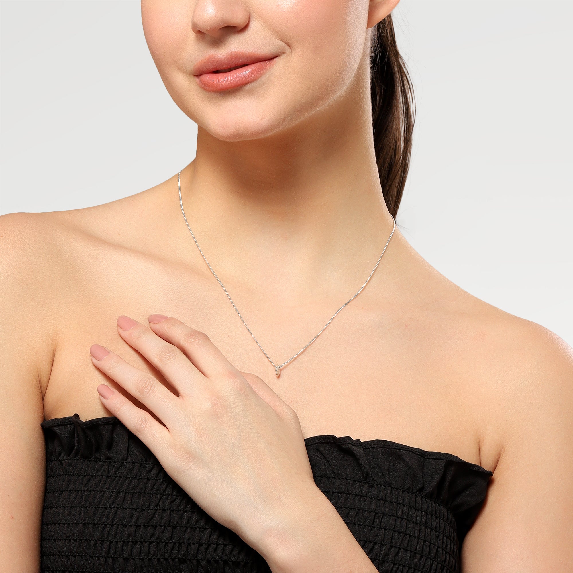 June Silver Plated Shell Element Necklace