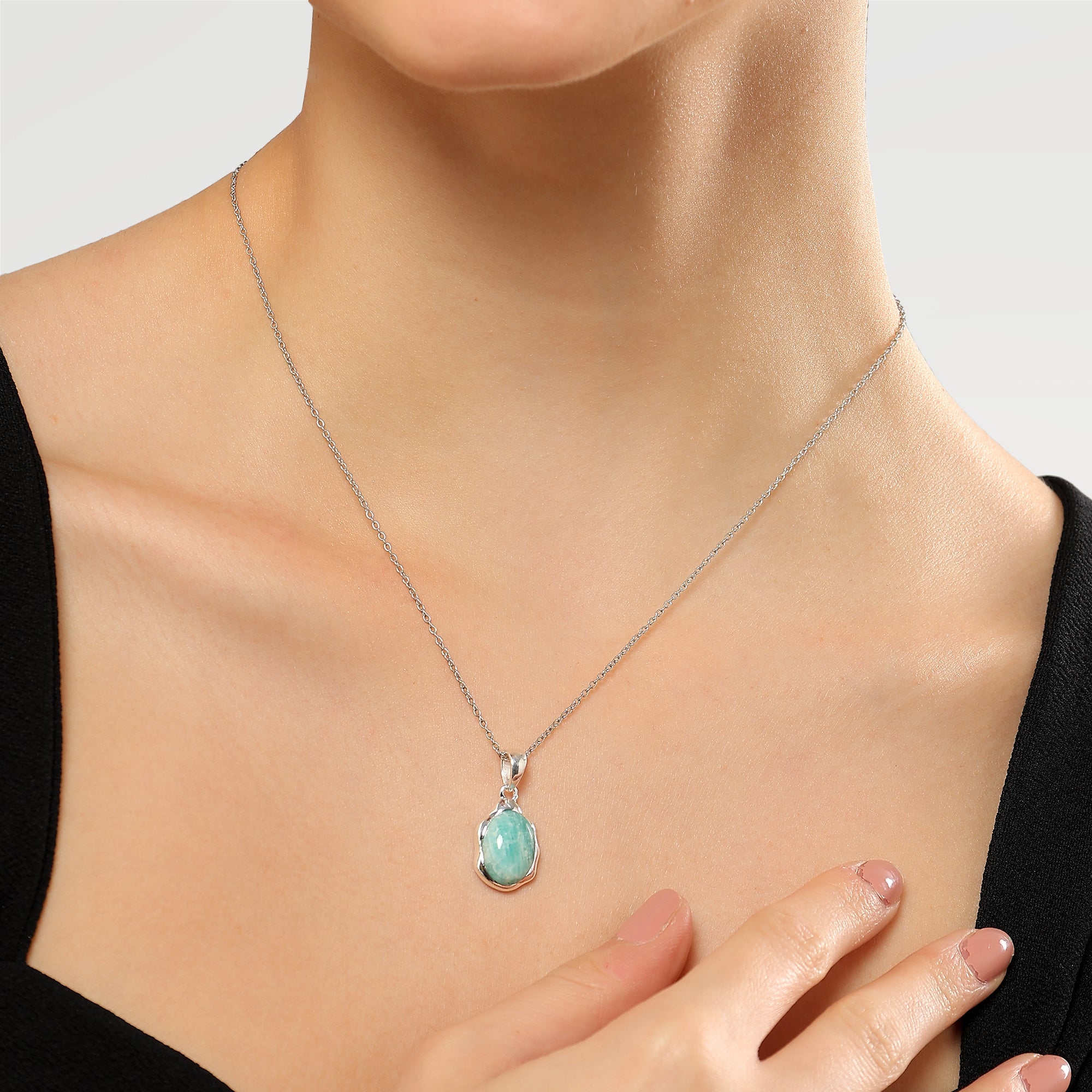 Ruby Amazonite Cab Pendant