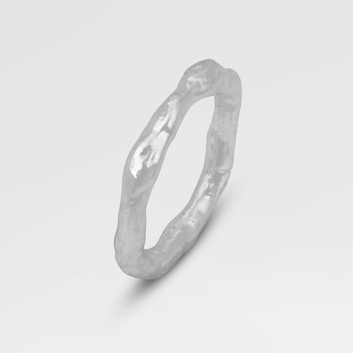 Silver Plated Plain Hammered Texture Ring