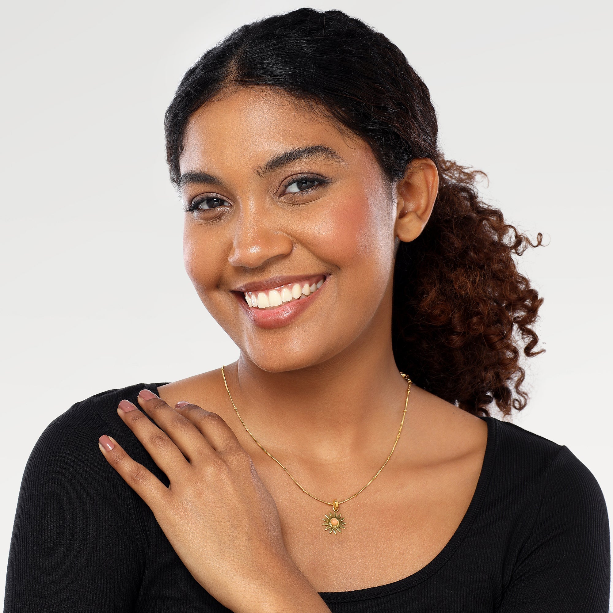 Zoe Opal Sun Bezel Necklace