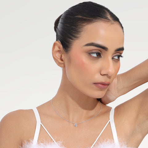 Sia Sterling Silver White Cubic Zirconia Necklace